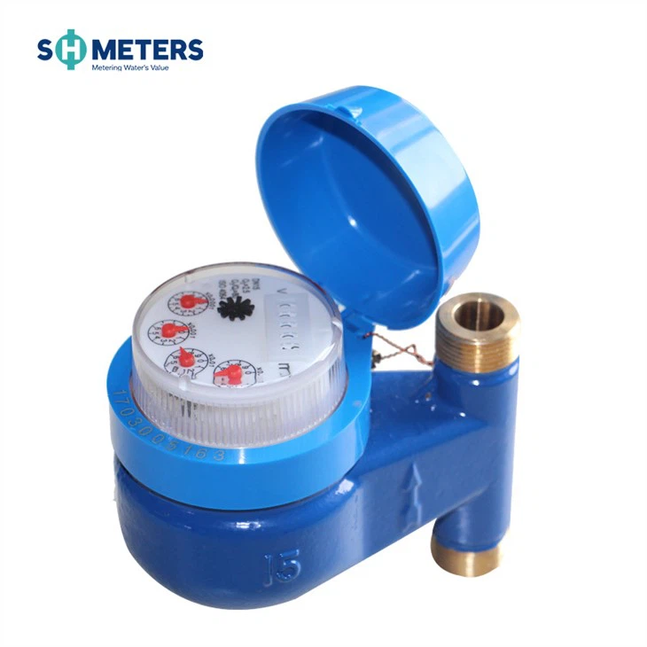 Dn15-dn25 Vertical Type Water Meter Rotary Brass Body Cold Hot Water Meter