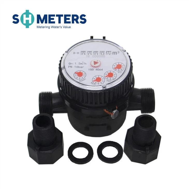 Dry Dial Plastic 1/2 Inch Size Domestic Single Jet Water Meter