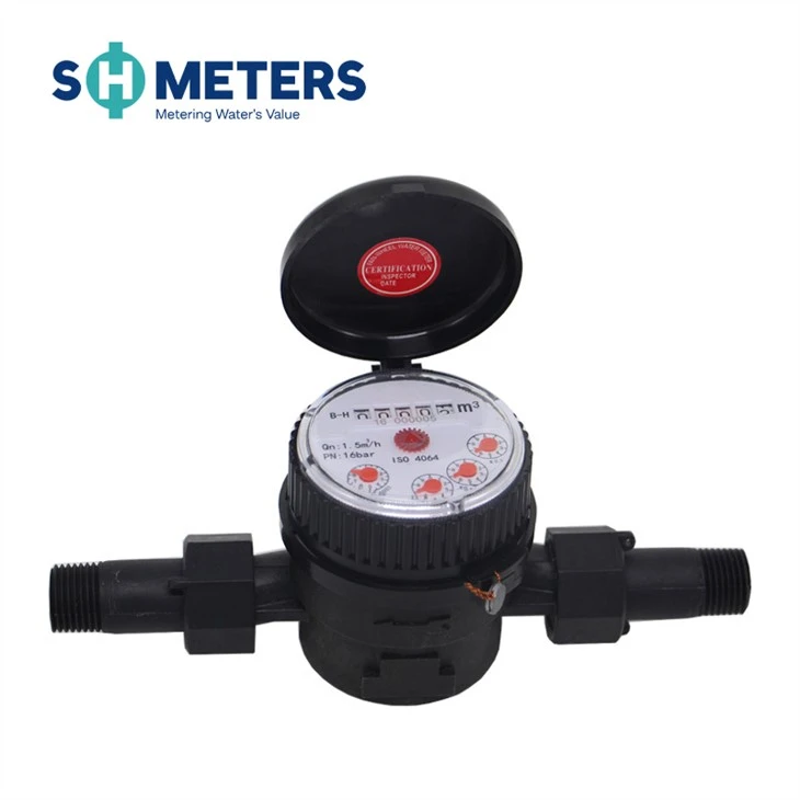 Dry Dial Plastic 1/2 Inch Size Domestic Single Jet Water Meter