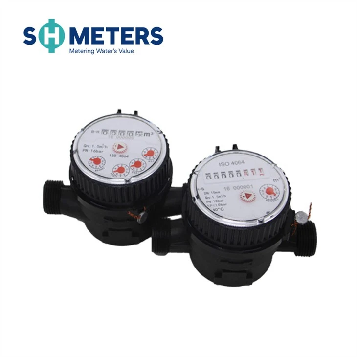 Dry Dial Plastic 1/2 Inch Size Domestic Single Jet Water Meter